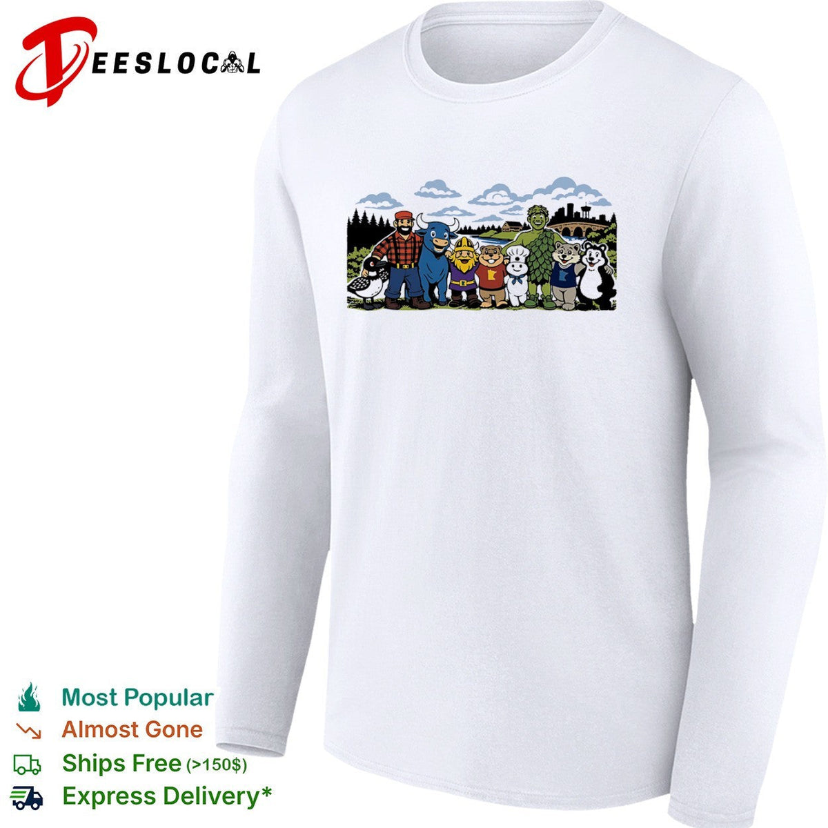 Minnesota Mascot Minneapolis Cityscape Icon shirt Unisex