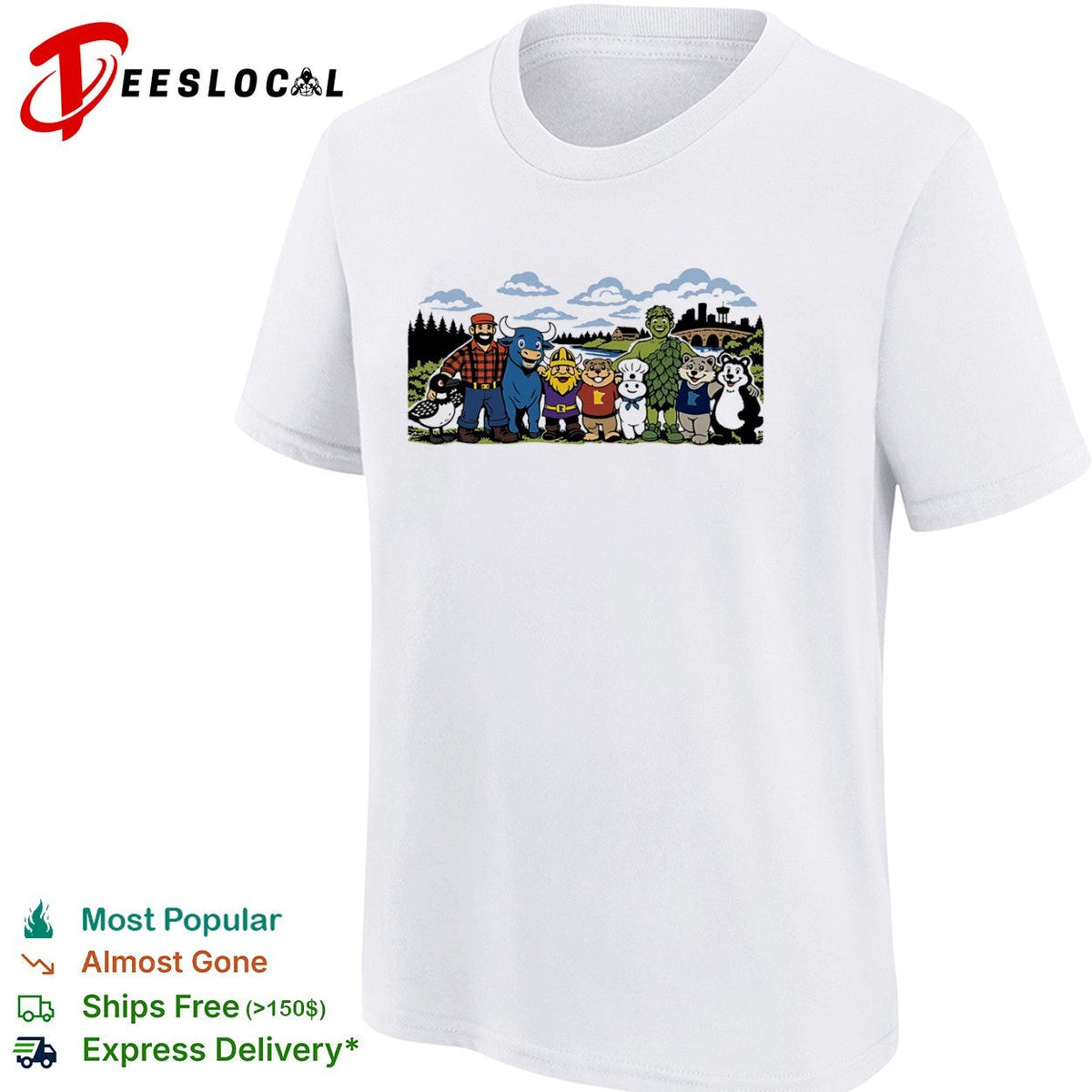 Minnesota Mascot Minneapolis Cityscape Icon shirt Unisex