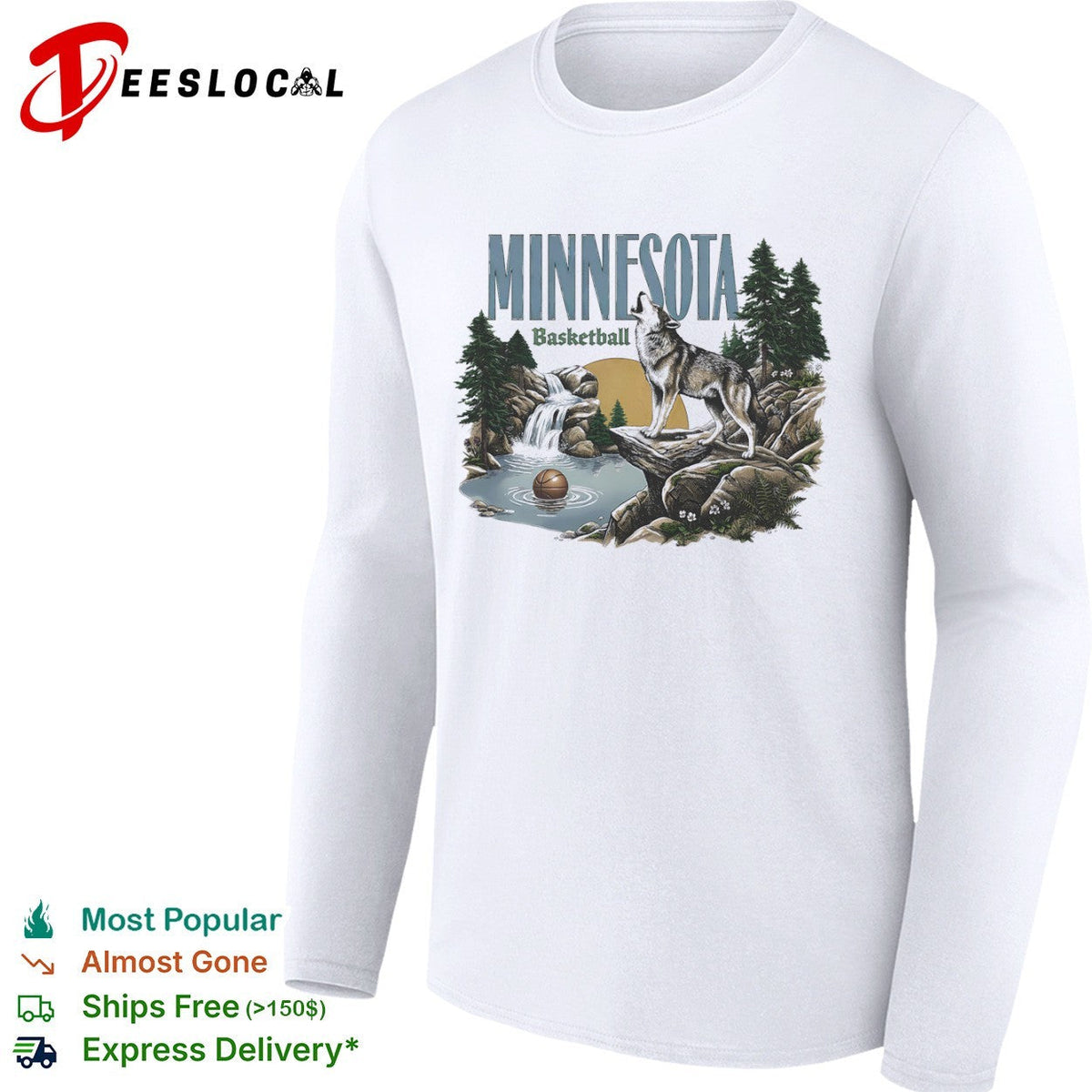 Minnesota Timberwolves Basketball Howling Wolf Nature shirt Unisex