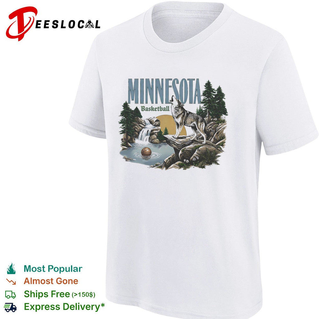 Minnesota Timberwolves Basketball Howling Wolf Nature shirt Unisex