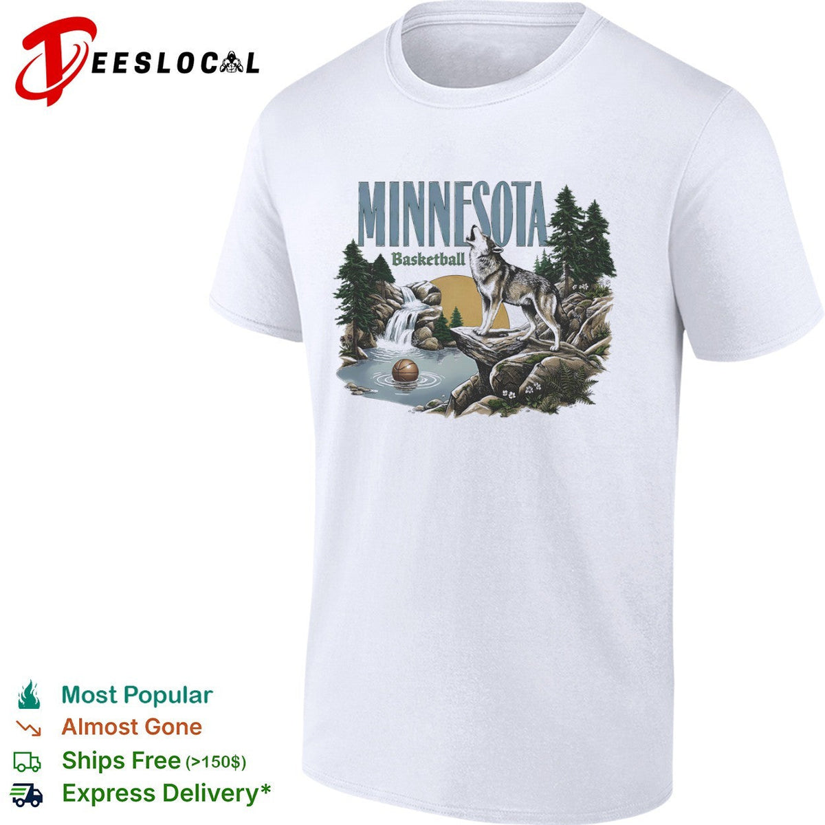 Minnesota Timberwolves Basketball Howling Wolf Nature shirt Unisex