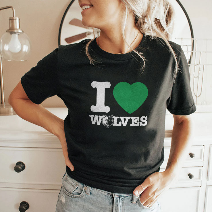 Minnesota Timberwolves I Heart Wolves T Shirt Unisex