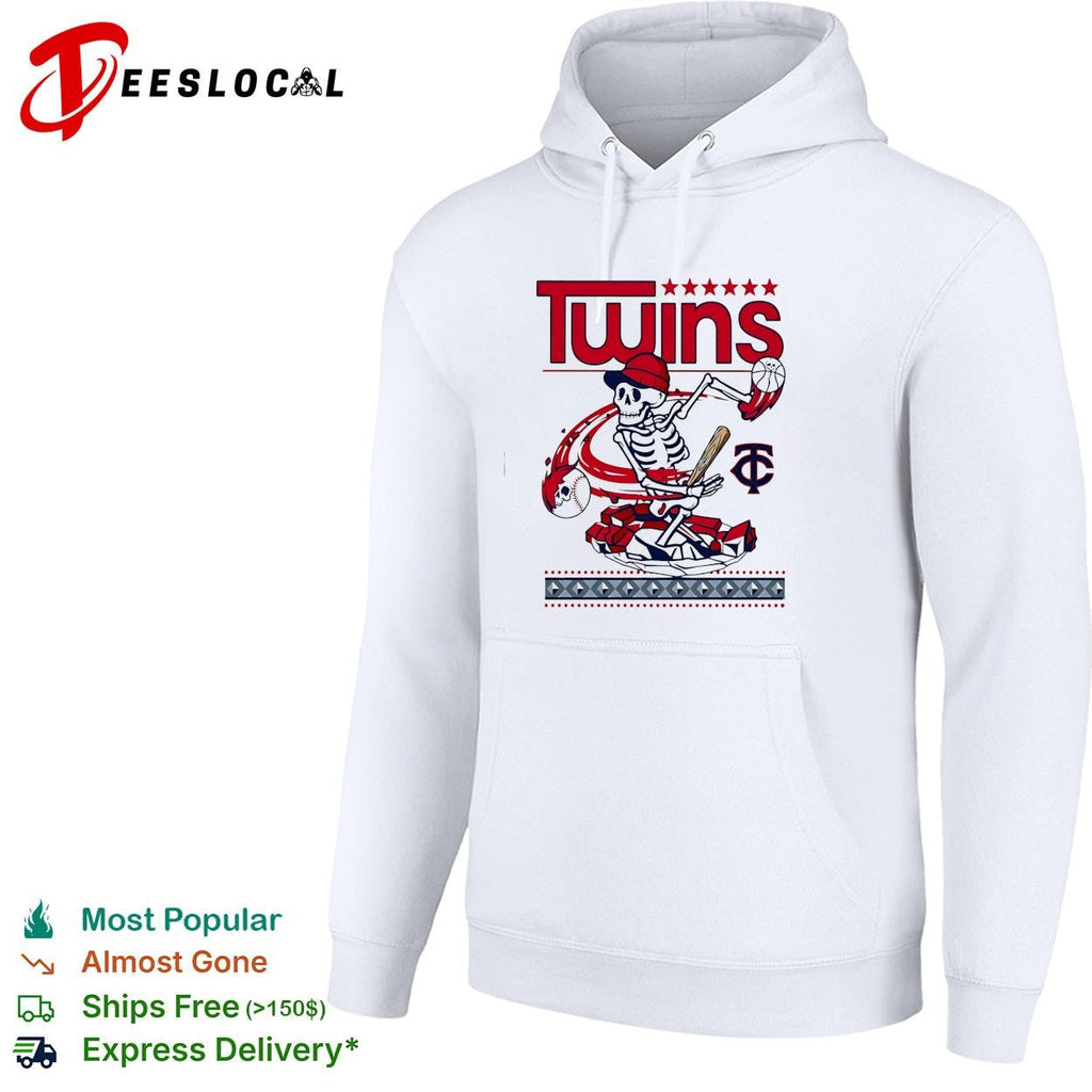 Minnesota Twins skeleton baseball player batting vintage art shirt Unisex