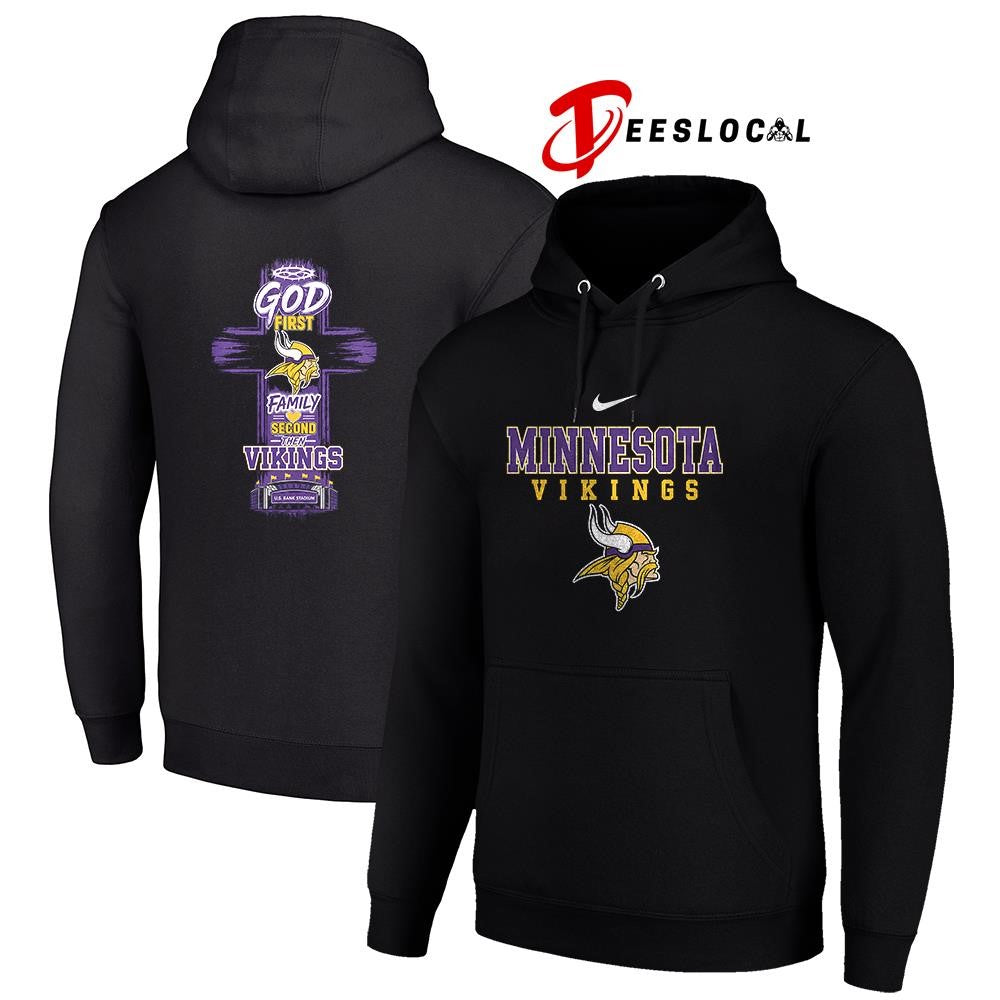 Minnesota Vikings God first family second cross shirt Unisex