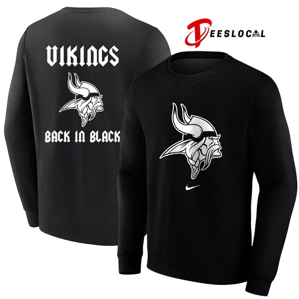 Minnesota Vikings back in black logo shirt Unisex