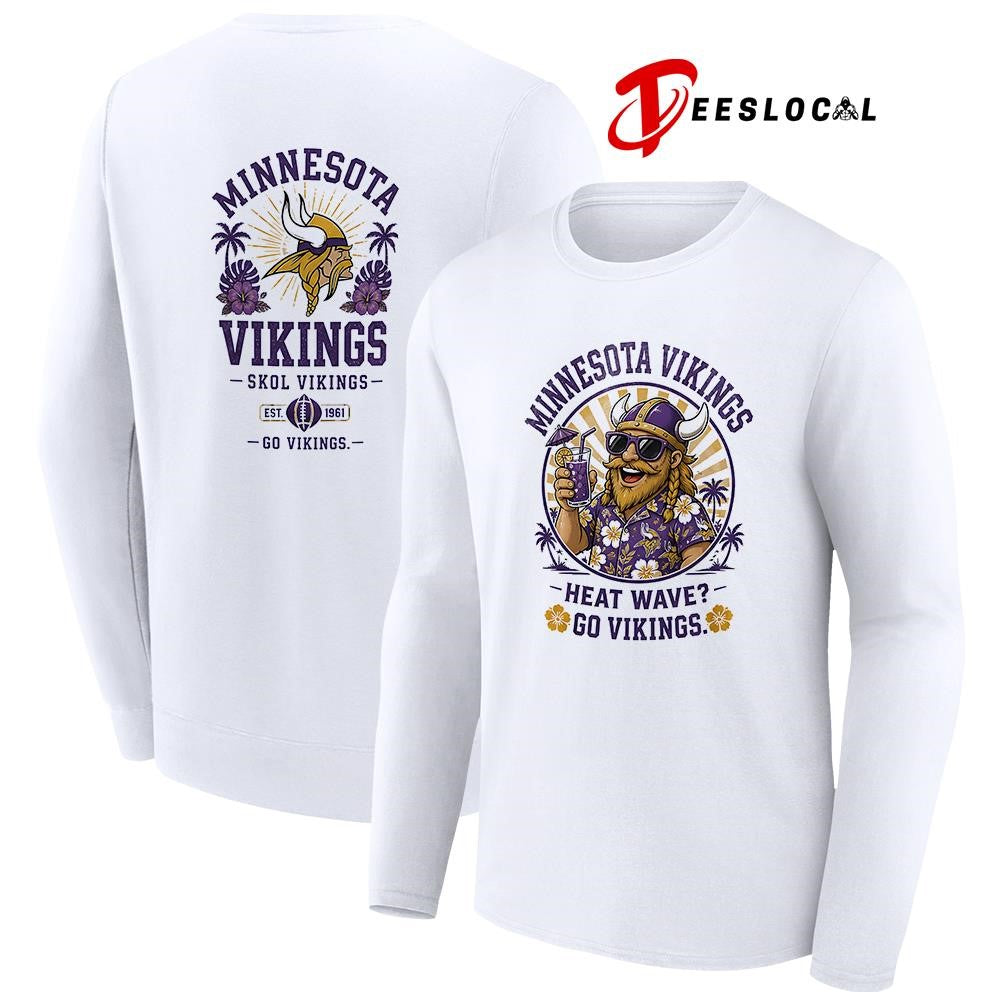Minnesota Vikings heat wave beach vibes mascot shirt Unisex