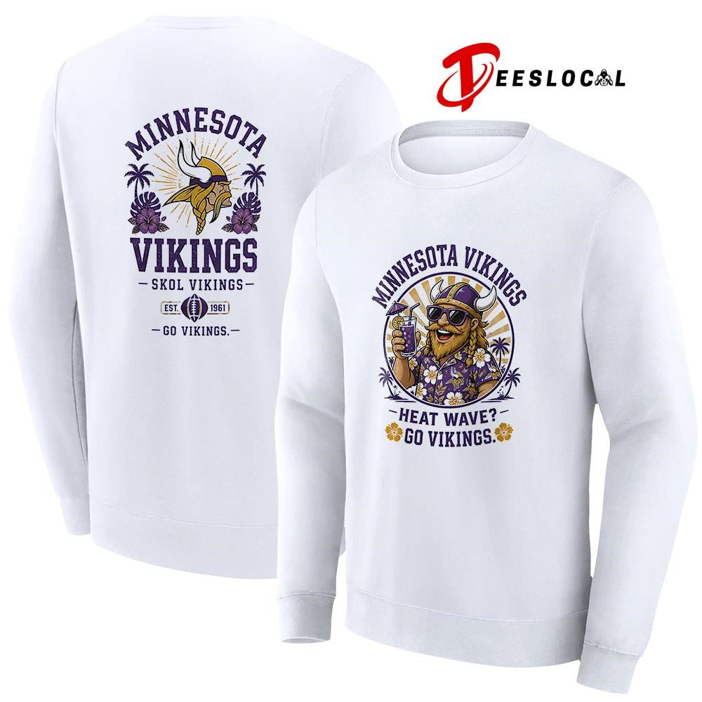 Minnesota Vikings heat wave beach vibes mascot shirt Unisex