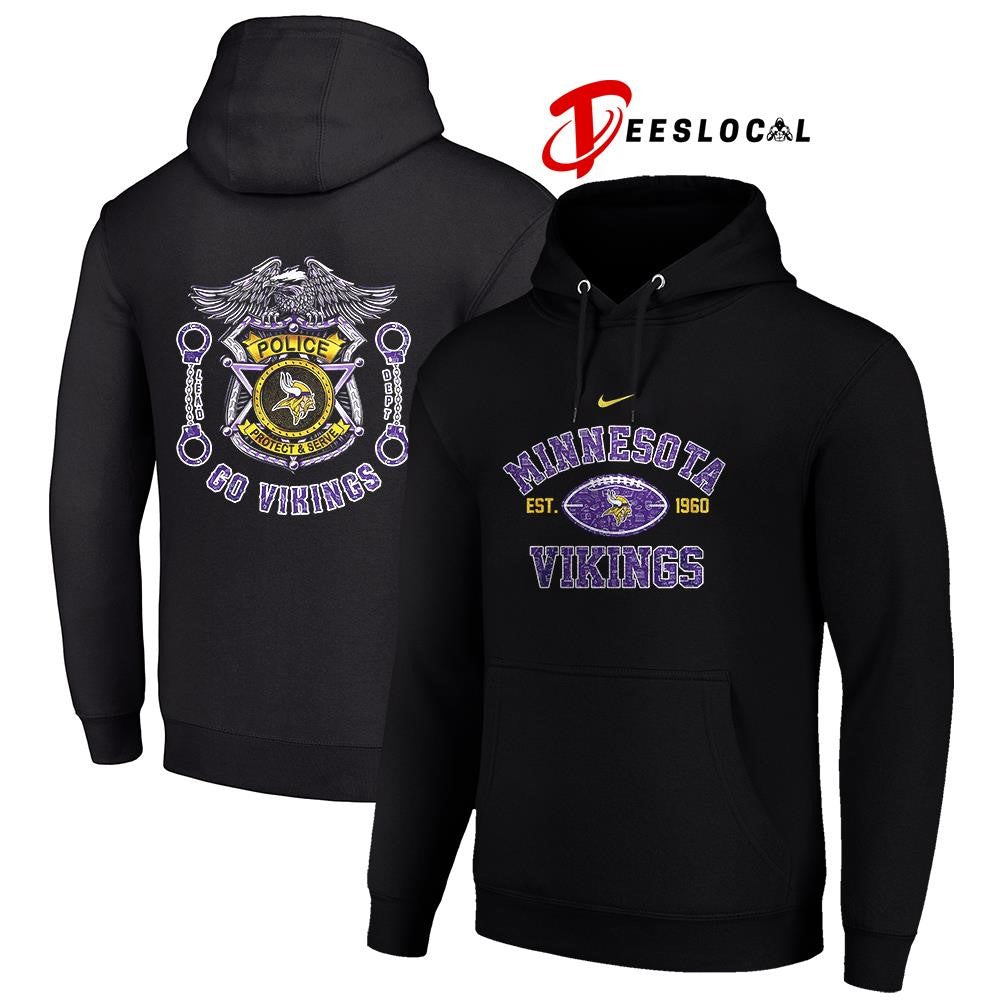 Minnesota Vikings law enforcement tribute protect and serve logo shirt Unisex