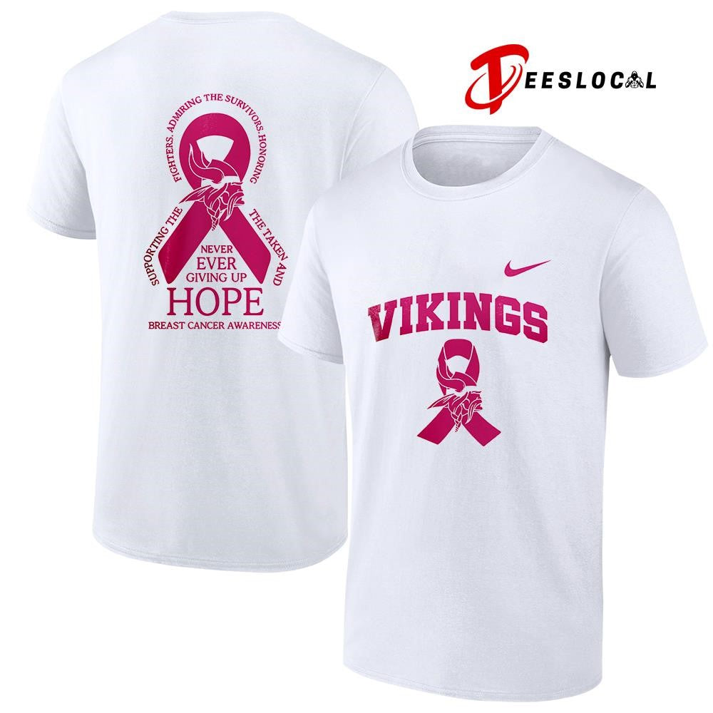 Minnesota Vikings never ever giving up hope breast cancer awareness shirt Unisex