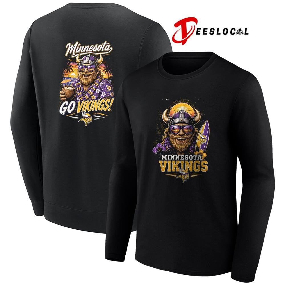 Minnesota Vikings tropical mascot graphic shirt Unisex