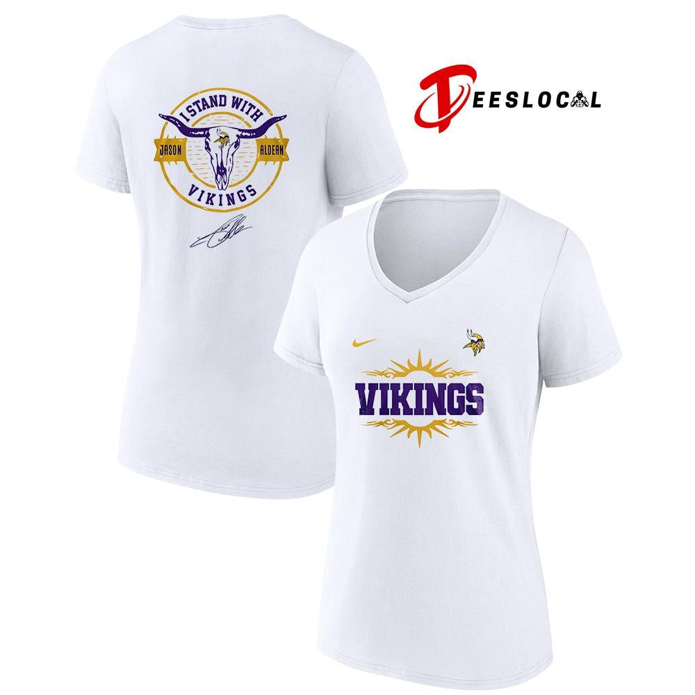 Minnesota Vikings x Jason Aldean I stand signature logo shirt Unisex