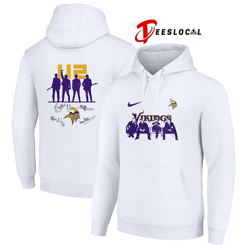 Minnesota Vikings x U2 band signature silhouette shirt Unisex