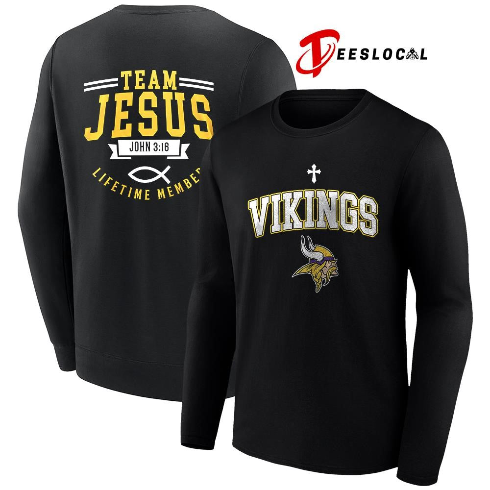 Minnesota Vikings x team Jesus lifetime member John 3 16 logo shirt Unisex