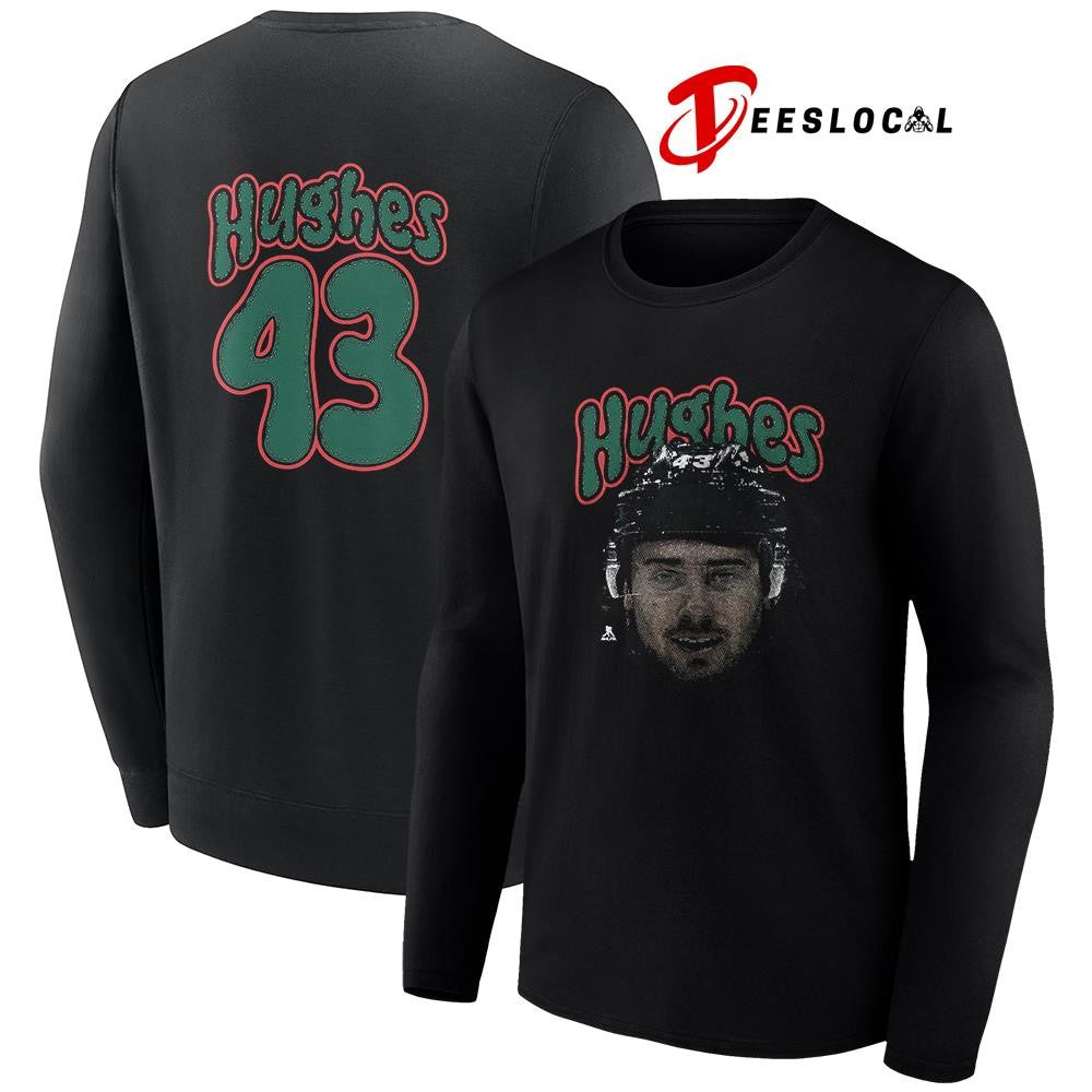 Minnesota Wild Quinn Hughes portrait name and number shirt Unisex