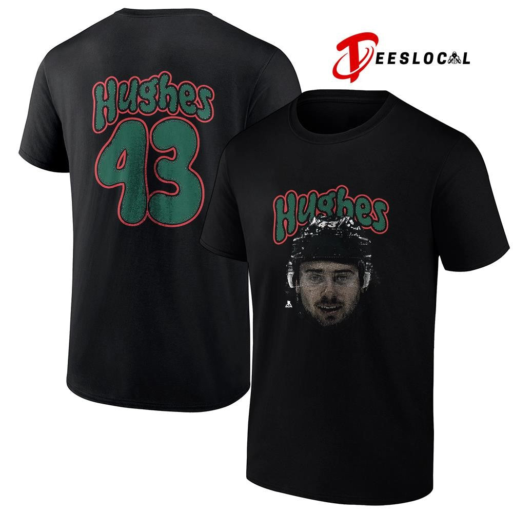 Minnesota Wild Quinn Hughes portrait name and number shirt Unisex