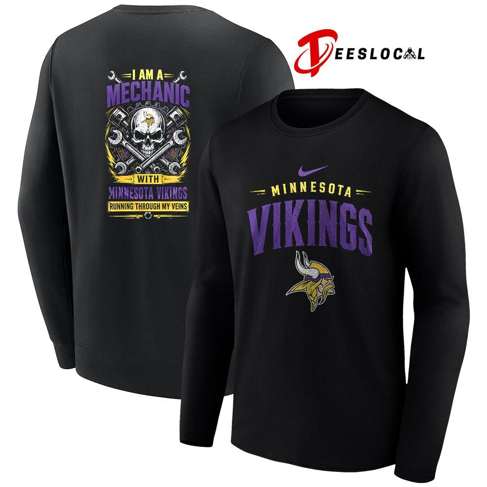 MinnesotaVikingsIamamechanicrunningthroughmyveinsskeletonshirt Unisex
