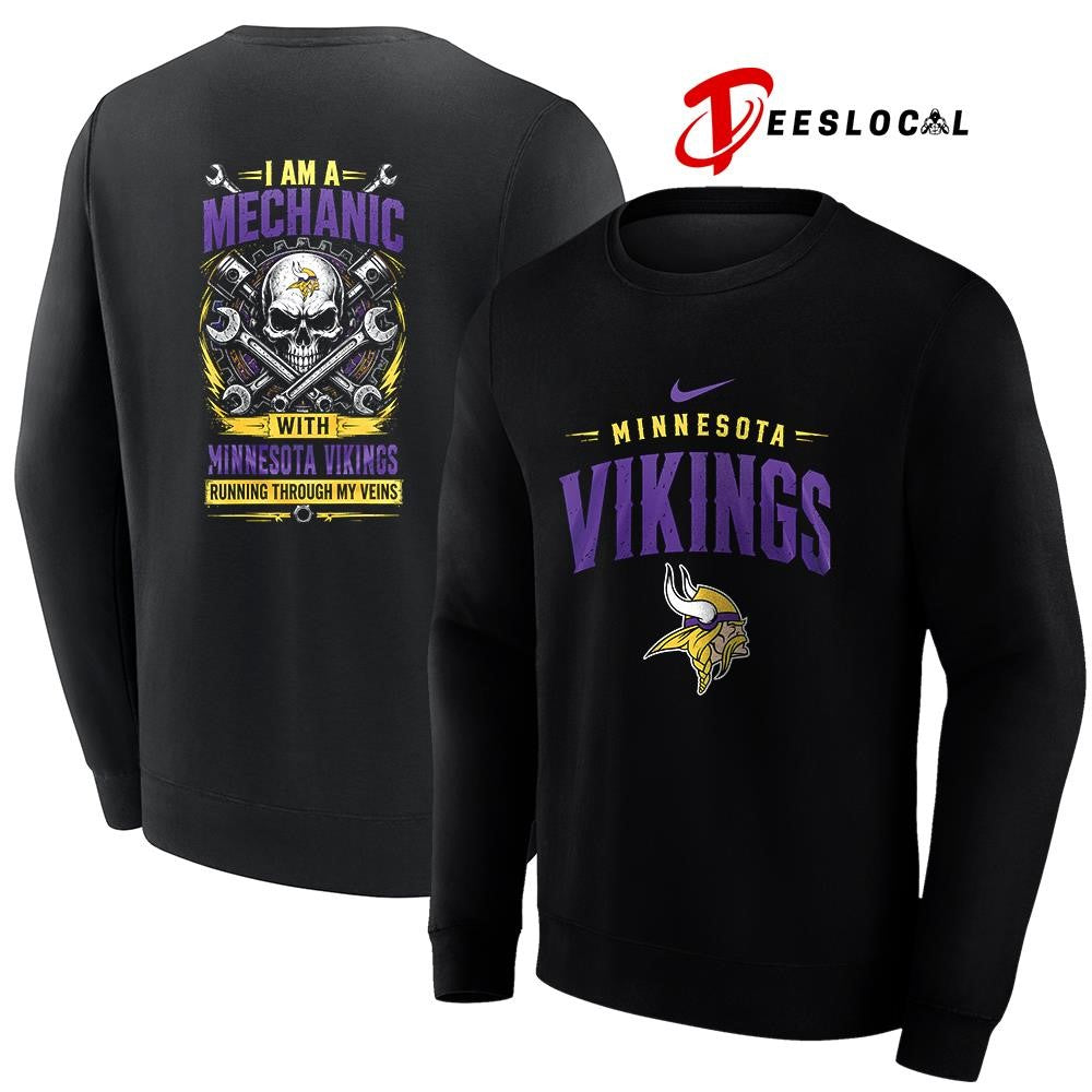 MinnesotaVikingsIamamechanicrunningthroughmyveinsskeletonshirt Unisex