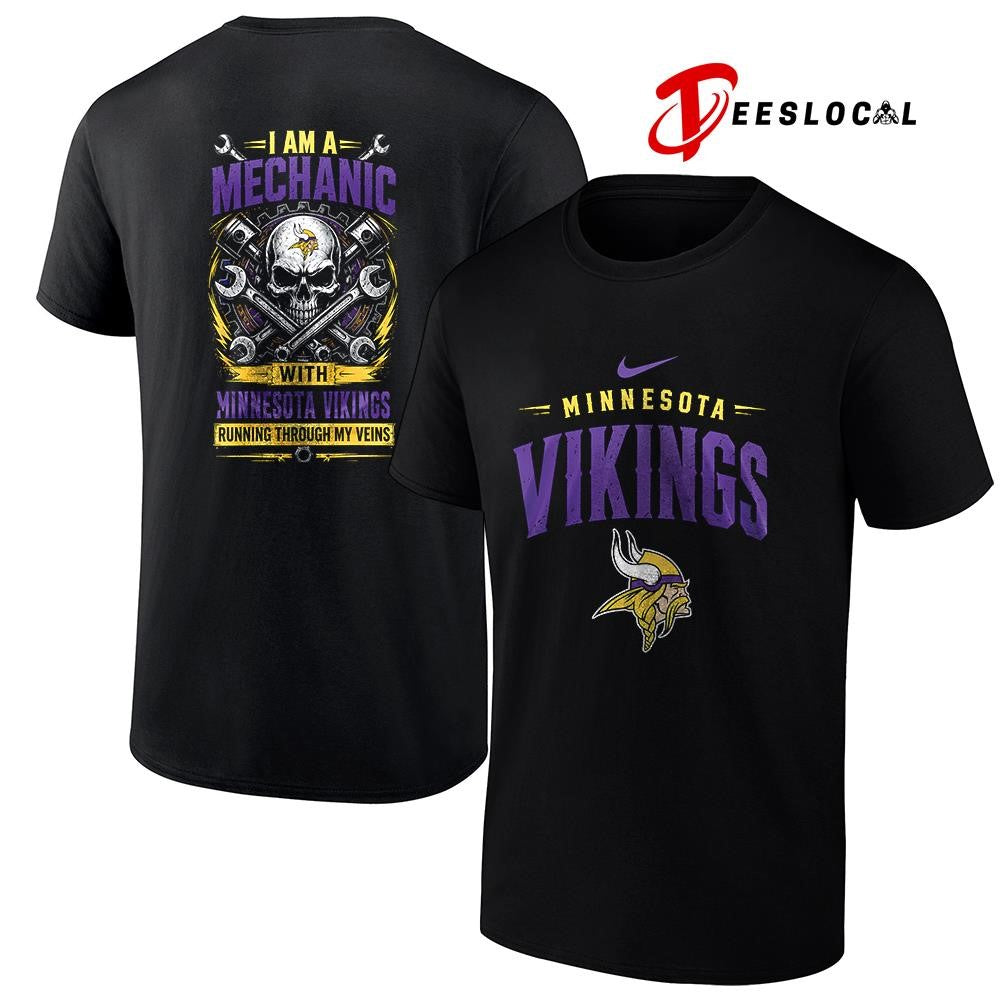 MinnesotaVikingsIamamechanicrunningthroughmyveinsskeletonshirt Unisex
