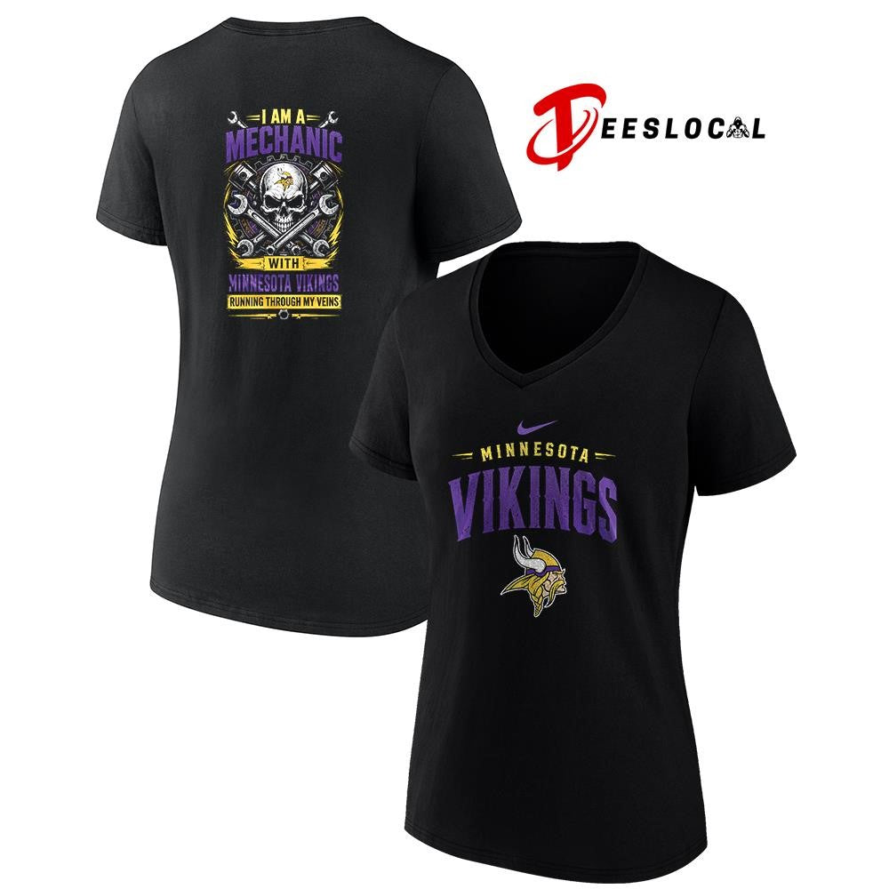 MinnesotaVikingsIamamechanicrunningthroughmyveinsskeletonshirt Unisex