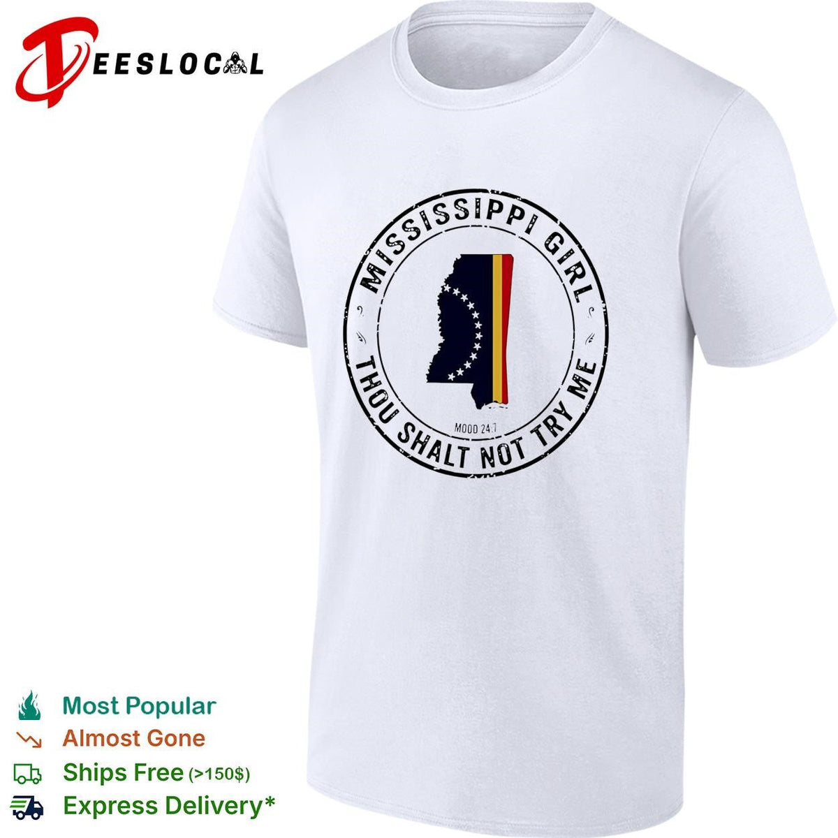 Mississippi Girl thou shalt not try me state outline circle stamp shirt Unisex