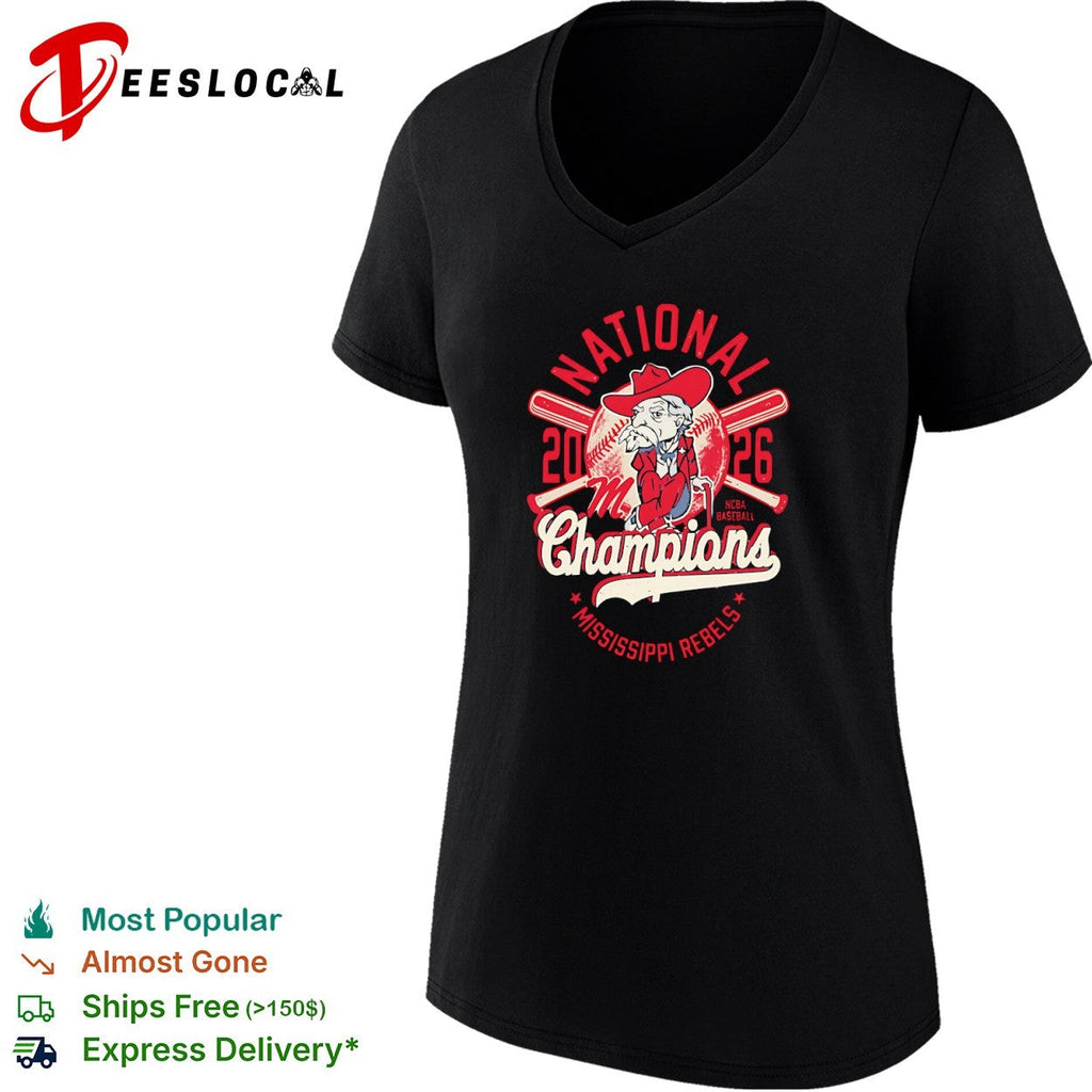 Mississippi Rebels National Champions 2026 NCBA Baseball Mascot shirt Unisex