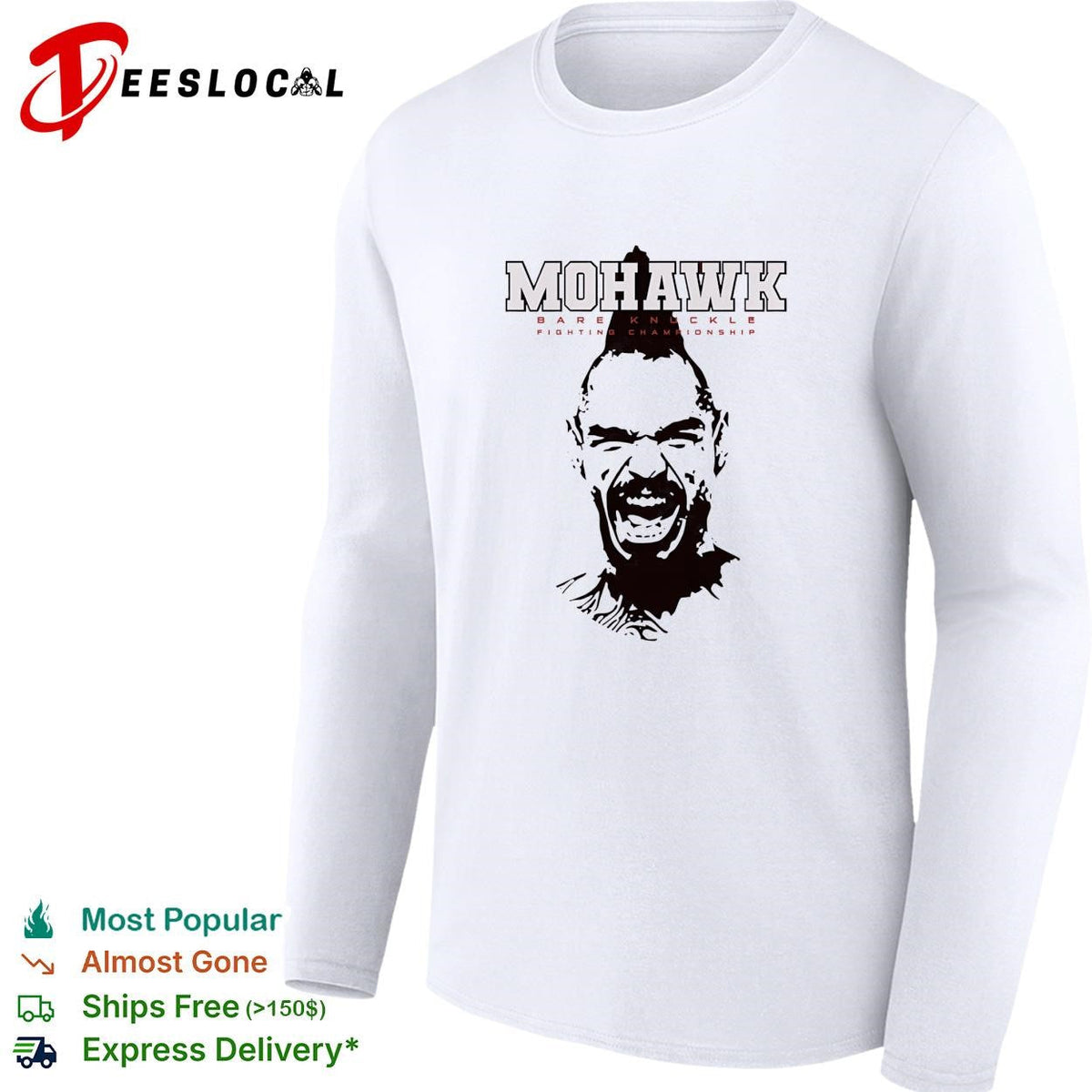 Mohawk bare knuckle fighting championship portrait shirt Unisex