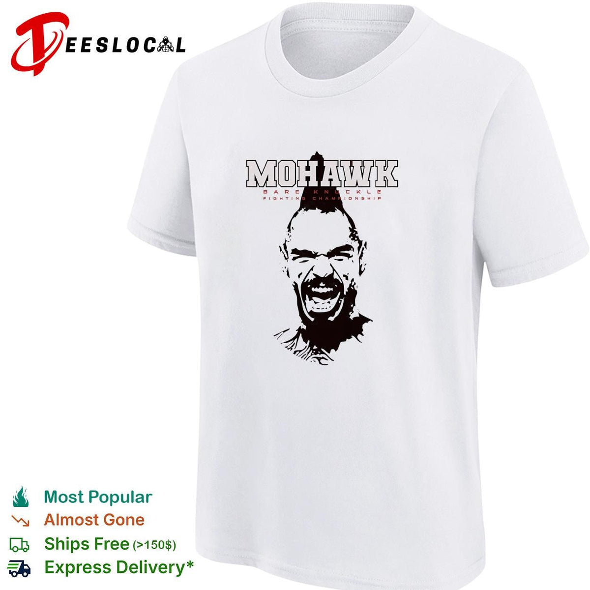 Mohawk bare knuckle fighting championship portrait shirt Unisex