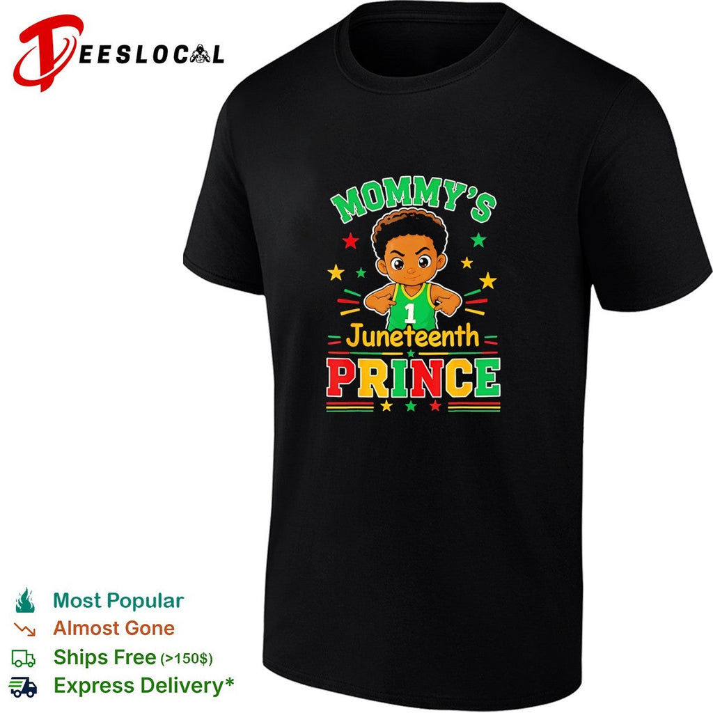 Mommy’s Juneteenth prince little boy basketball celebration shirt Unisex