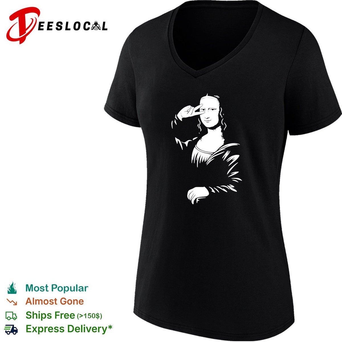 Mona Lisa say hi funny shirt Unisex