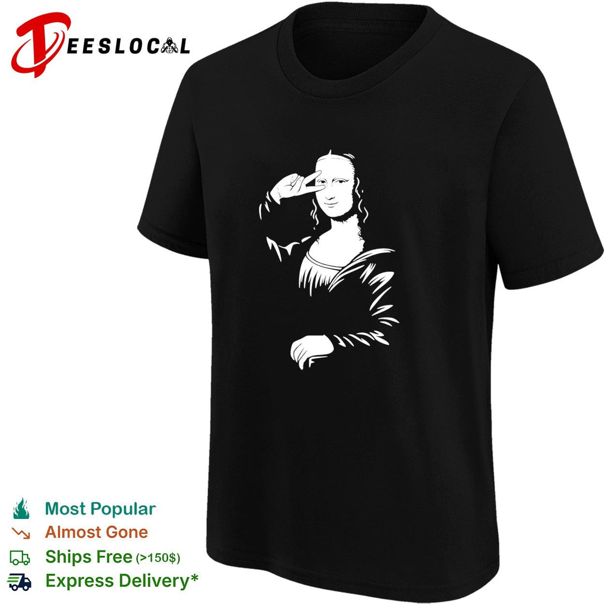 Mona Lisa say hi funny shirt Unisex