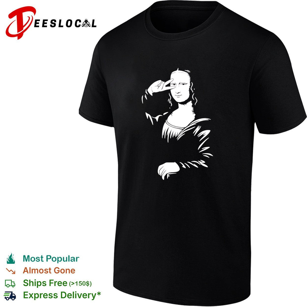 Mona Lisa say hi funny shirt Unisex