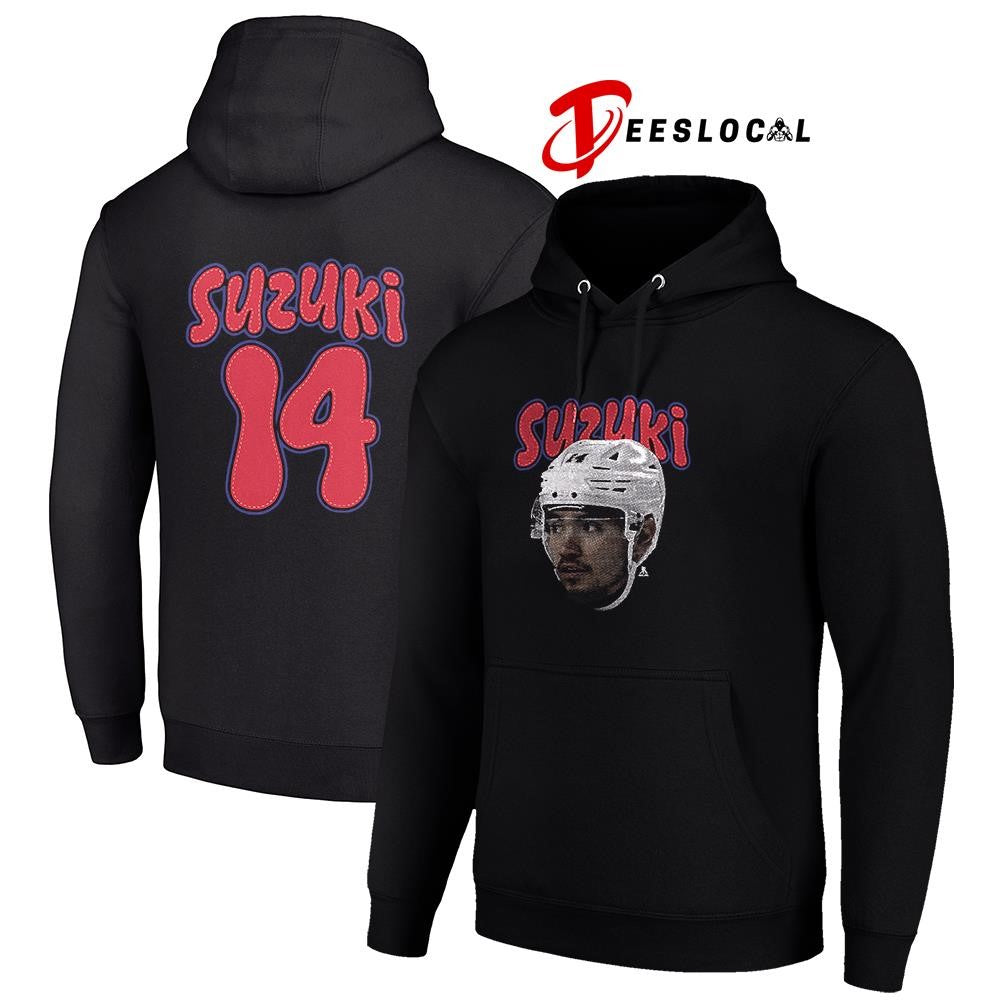 Montreal Canadiens Nick Suzukia portrait name and number shirt Unisex