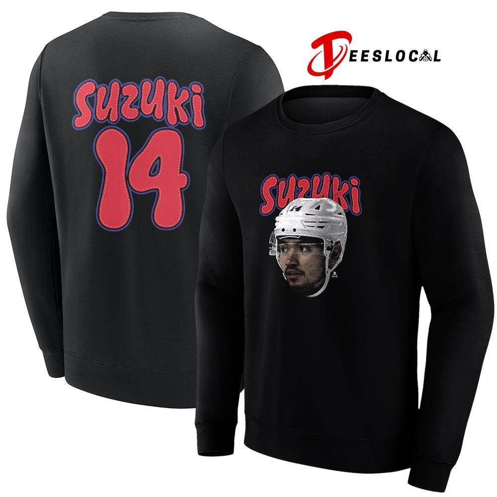 Montreal Canadiens Nick Suzukia portrait name and number shirt Unisex