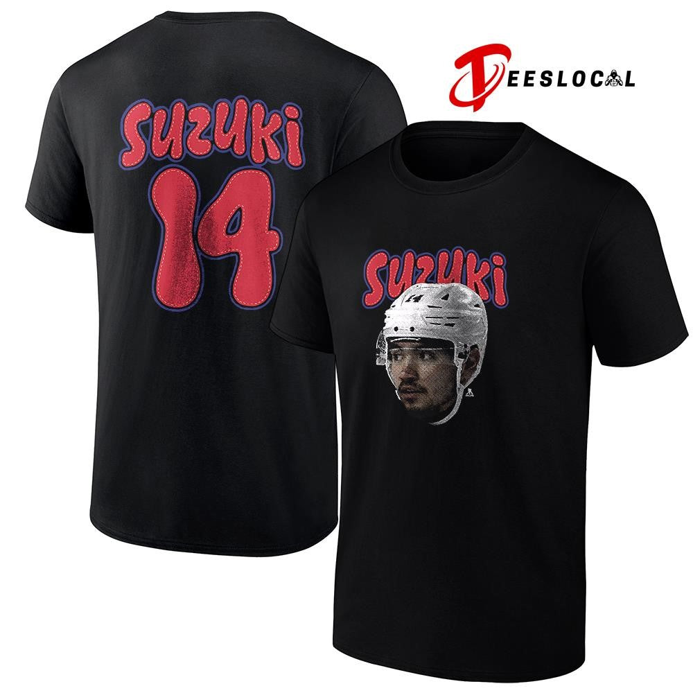 Montreal Canadiens Nick Suzukia portrait name and number shirt Unisex