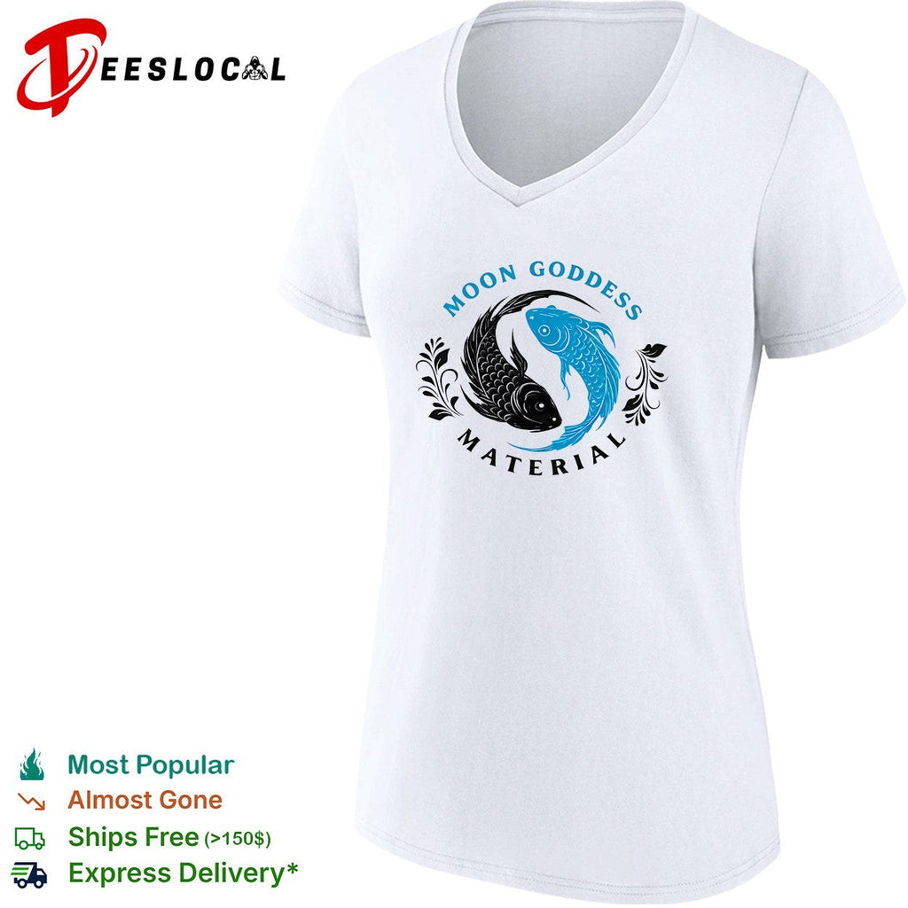 Moon Goddess Material yin yang koi fish vintage shirt Unisex