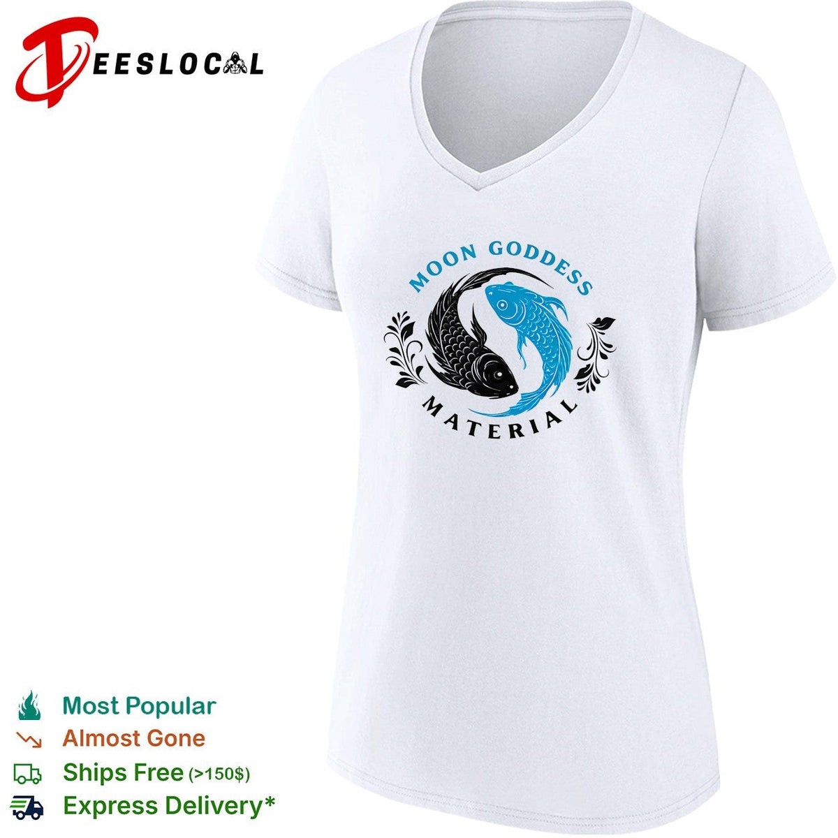 Moon Goddess Material yin yang koi fish vintage shirt Unisex