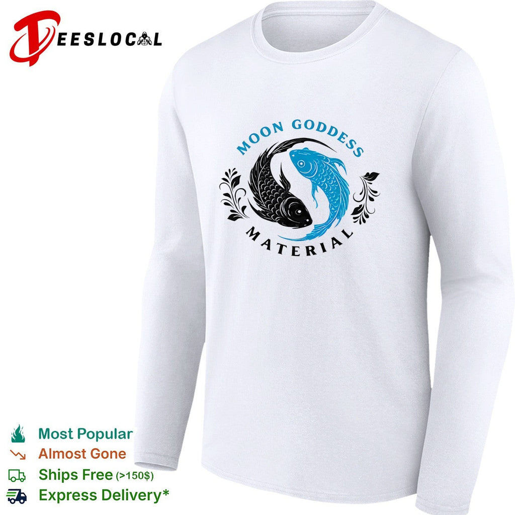 Moon Goddess Material yin yang koi fish vintage shirt Unisex