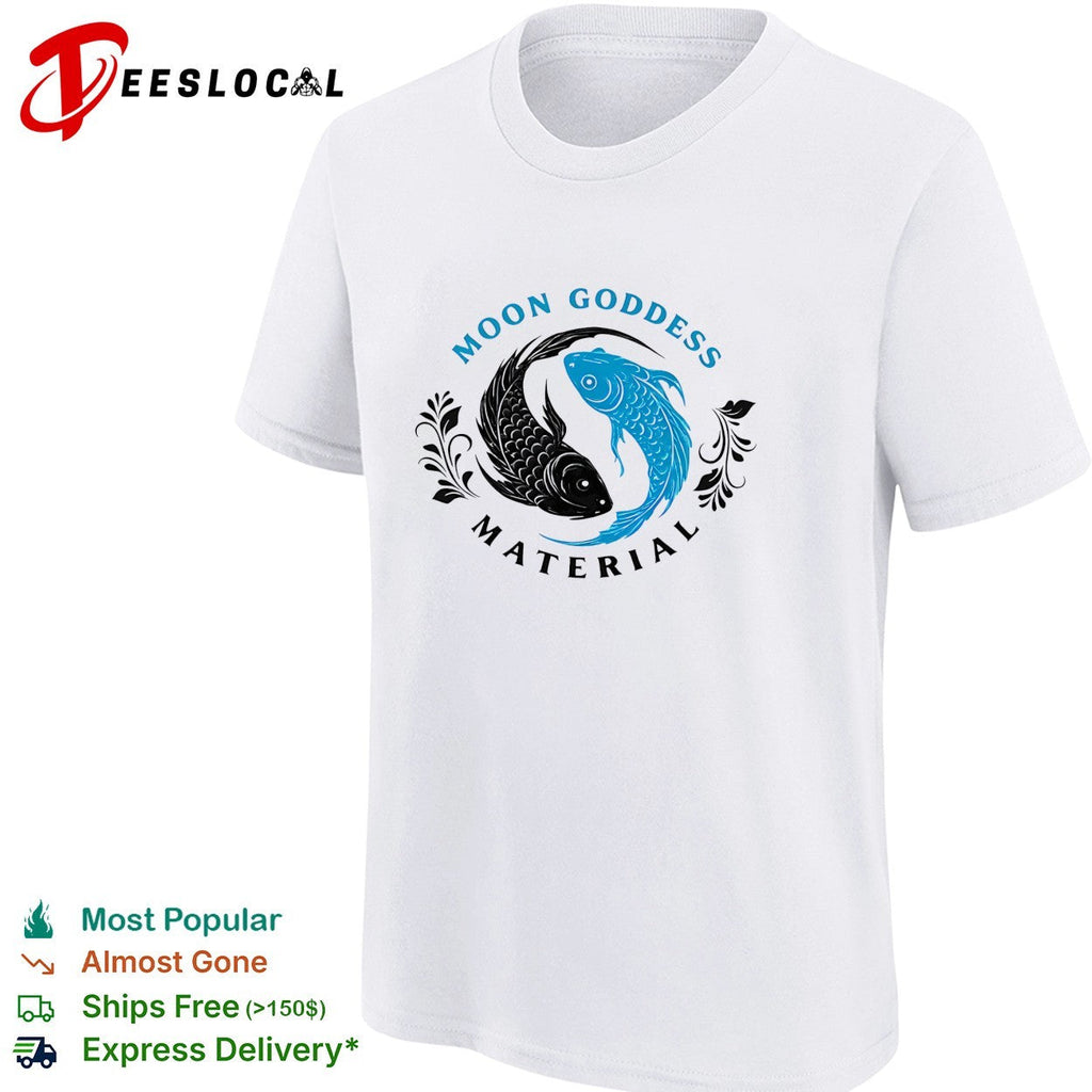 Moon Goddess Material yin yang koi fish vintage shirt Unisex