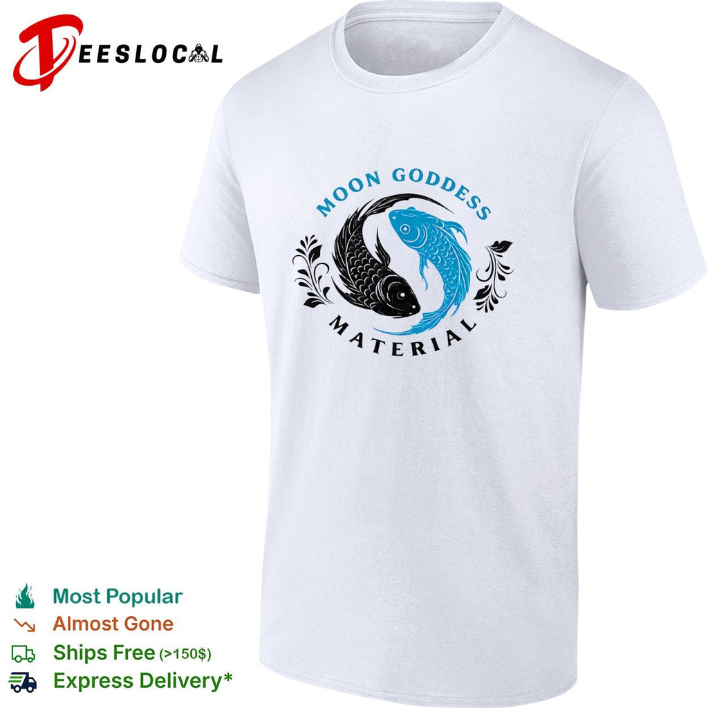 Moon Goddess Material yin yang koi fish vintage shirt Unisex