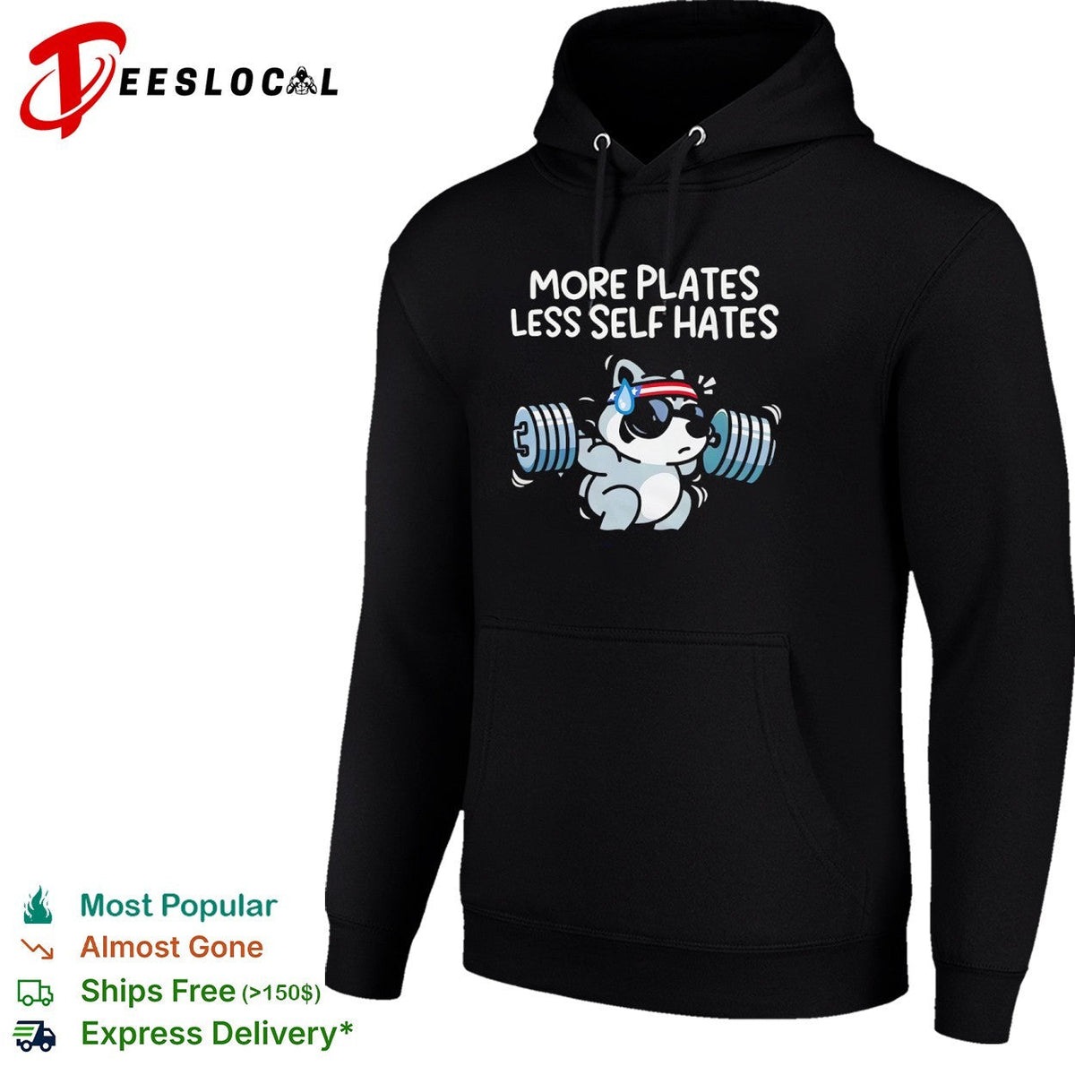More Plates Less Self Hates Raccoon Lifting Workout Bodybuilding Gym shirt Unisex