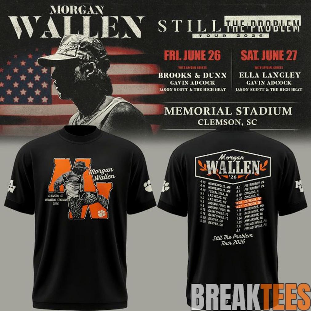Morgan Wallen x Clemson Tigers “Still The Problem Tour 2026” Memorial Stadium Black Shirt Unisex