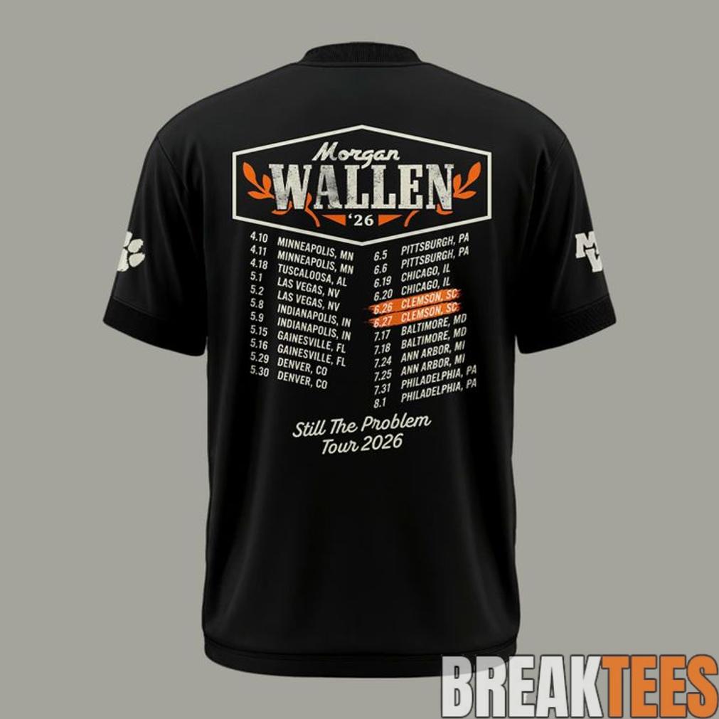 Morgan Wallen x Clemson Tigers “Still The Problem Tour 2026” Memorial Stadium Black Shirt Unisex