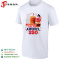 Morning fuel for America 250 iced coffee and donuts patriotic fireworks shirt Unisex