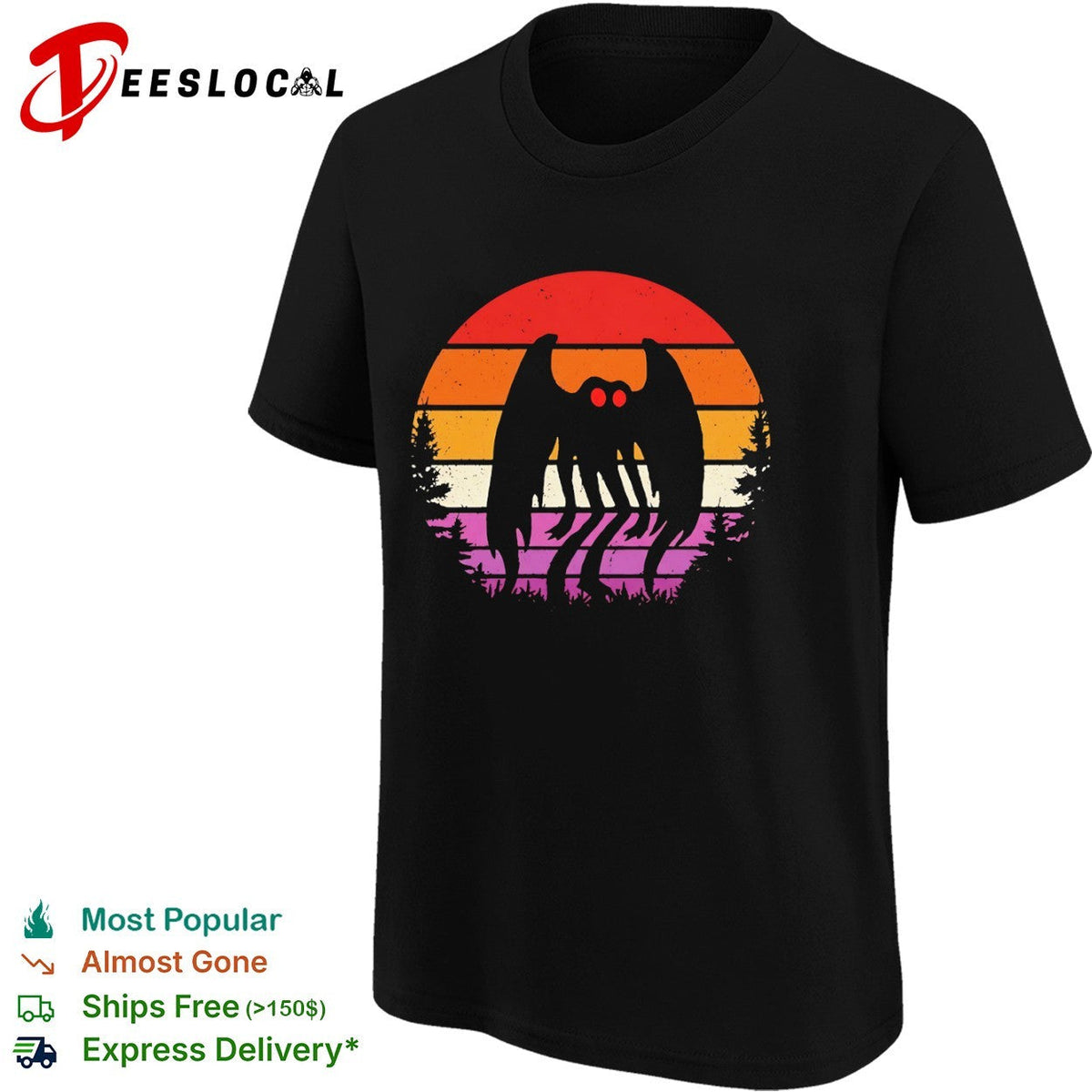 Mothman Sunset Folklore Cryptid Legend West Virginia Forest Wildlife Nature shirt Unisex