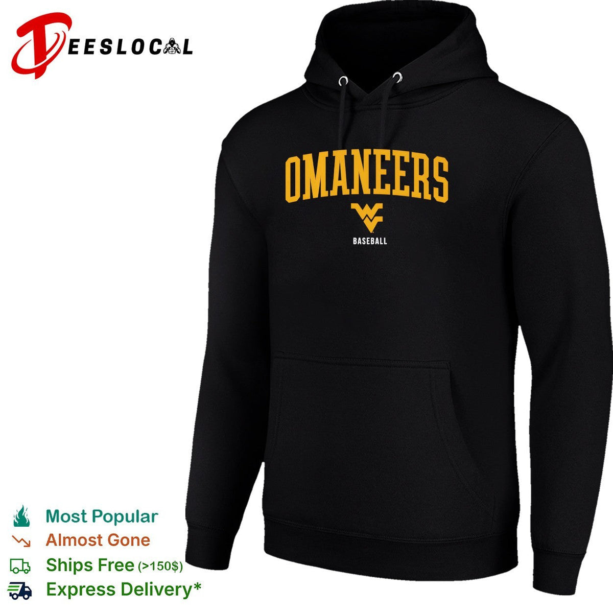 Mountaineers West Virginia University WVU Baseball official team logo text shirt Unisex