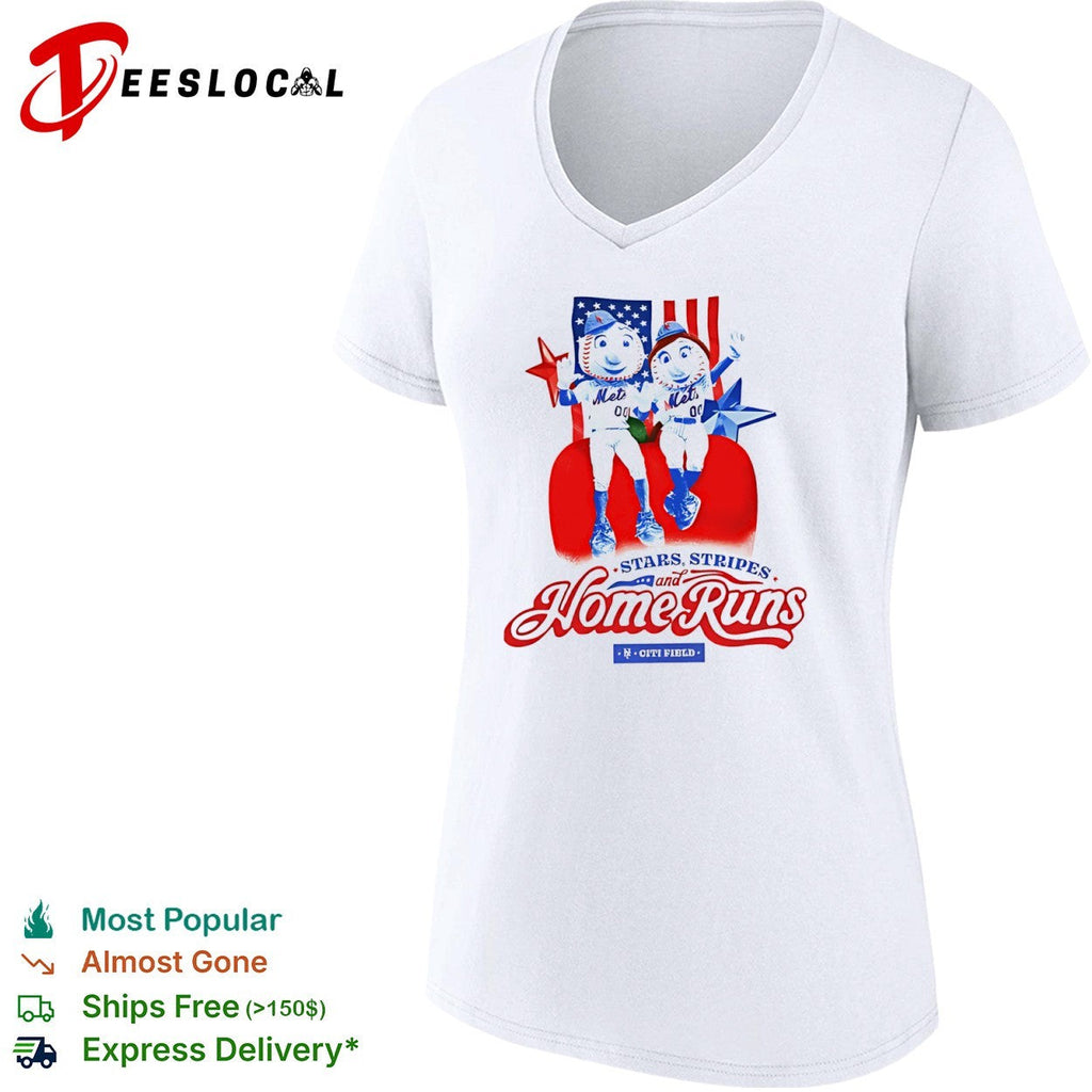 Mr and Mrs Met New York Mets Stars Stripes and Citi Field shirt Unisex
