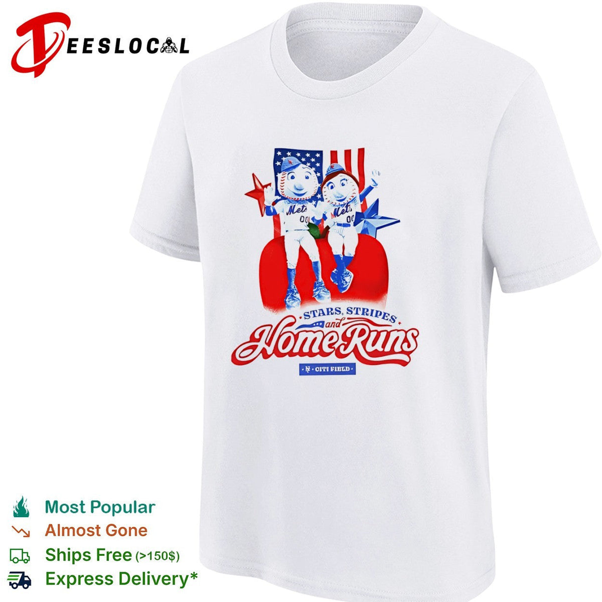 Mr and Mrs Met New York Mets Stars Stripes and Citi Field shirt Unisex