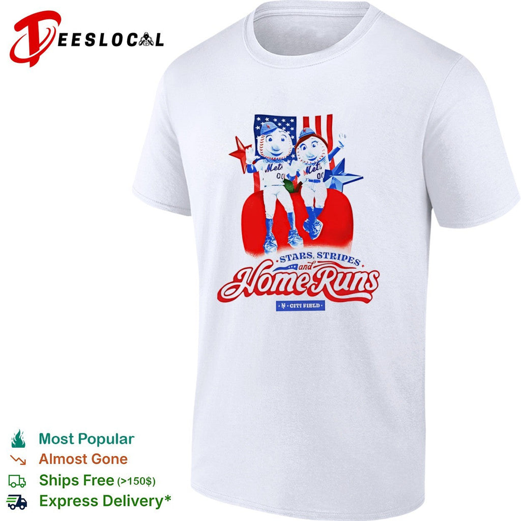 Mr and Mrs Met New York Mets Stars Stripes and Citi Field shirt Unisex