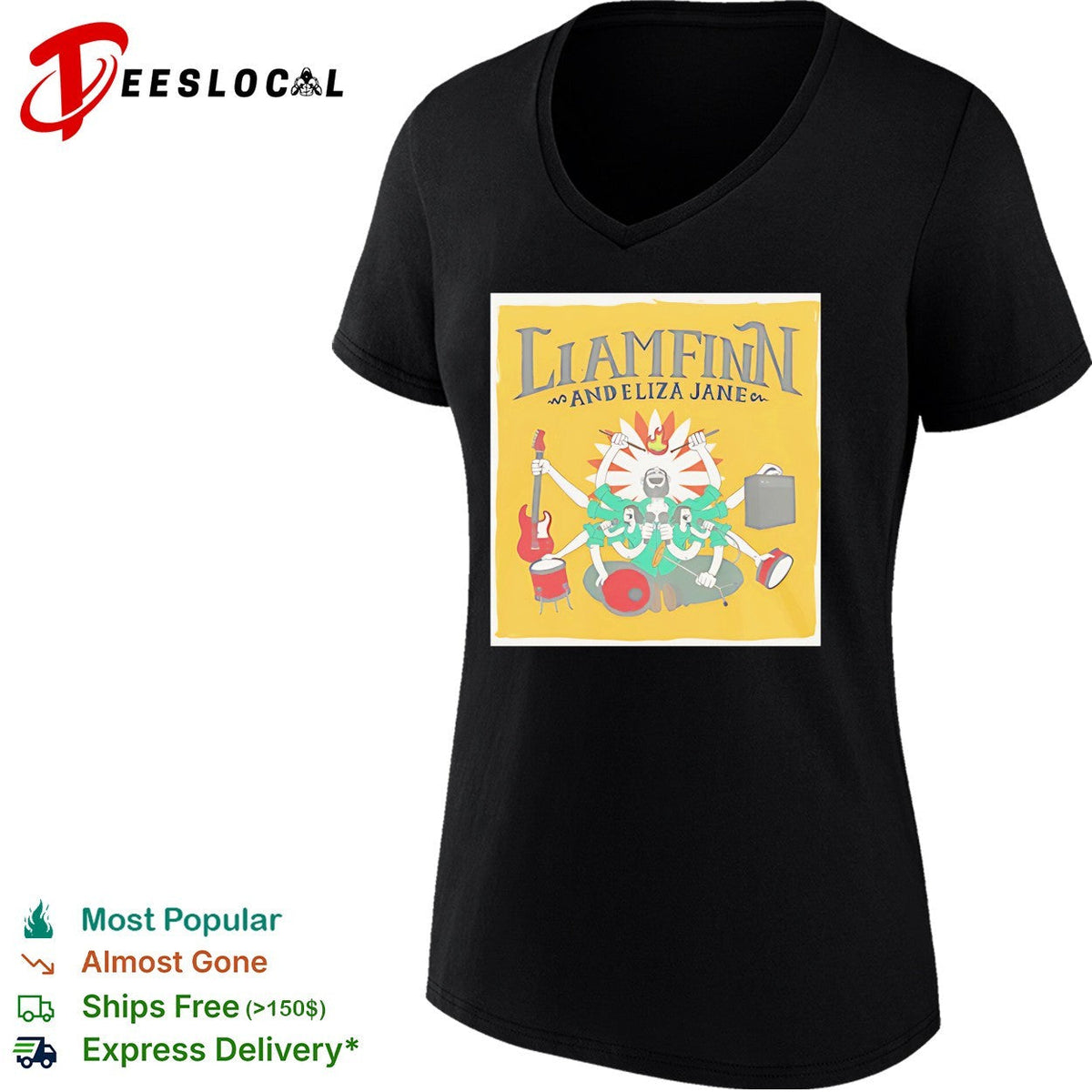 Multi-armed musician mandala concert duo colorful art shirt Unisex