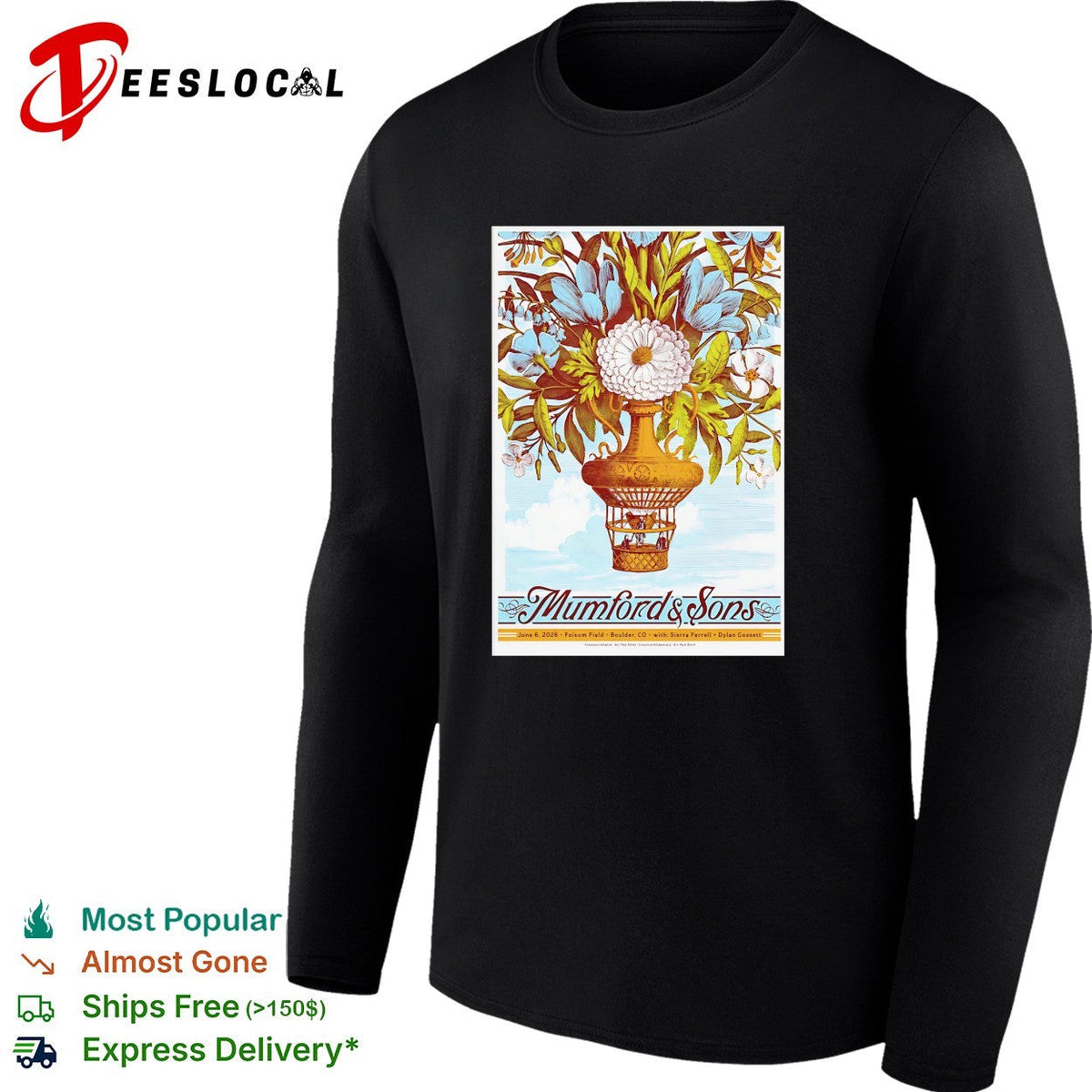 Mumford and Sons Folsom Field Boulder CO June 6 2026 Sierra Ferrell Dylan Gossett shirt Unisex